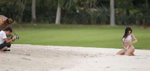 Kim Kardashian in white bikini in Mexico