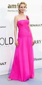 Uma Thurman in a pink dress - amfAR