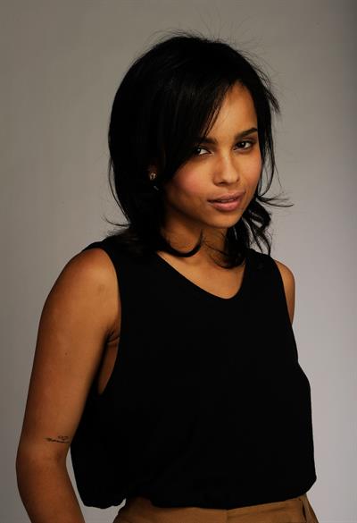 Zoe Kravitz in a black shirt 2010
