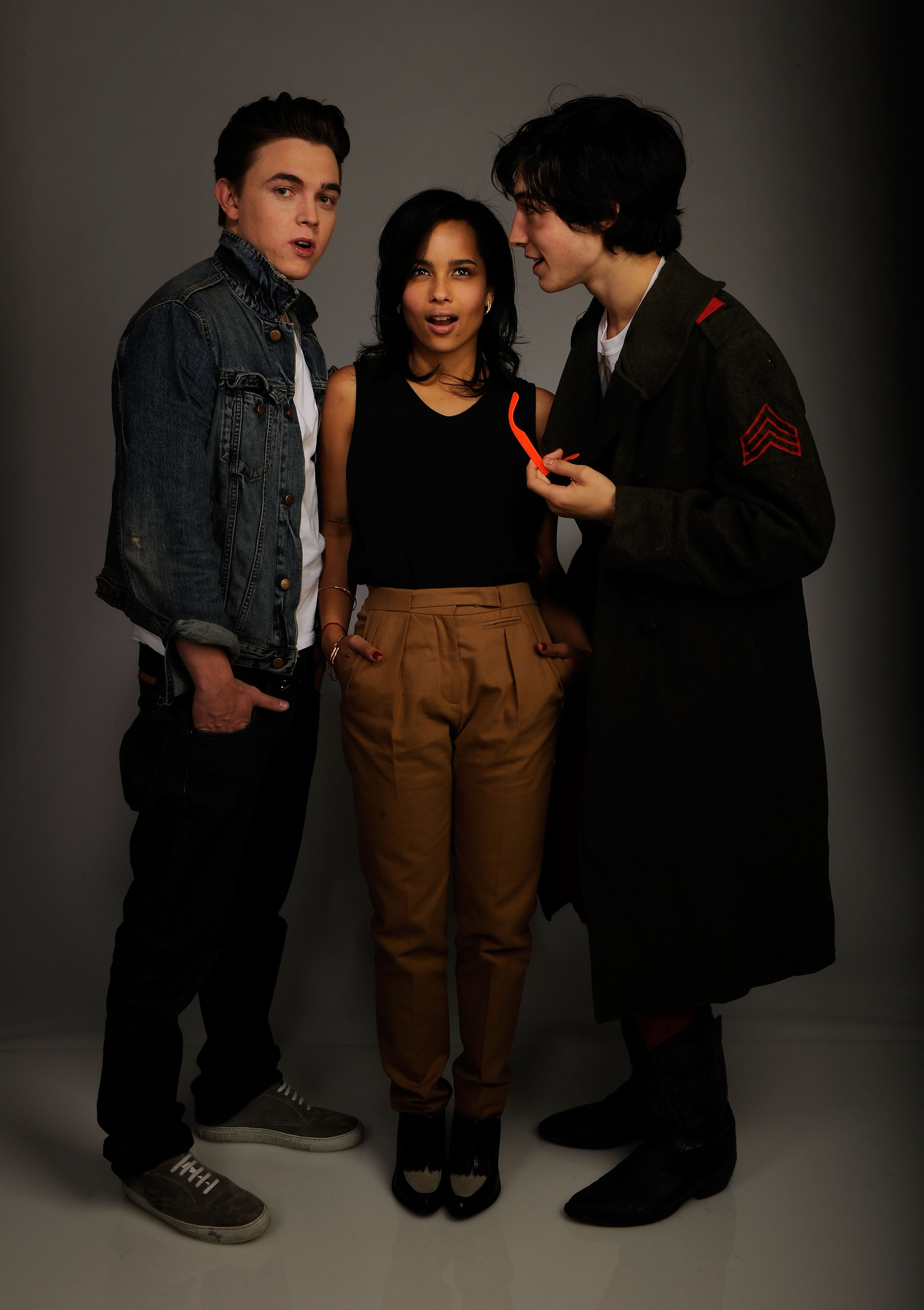 Zoe Kravitz in a black shirt 2010