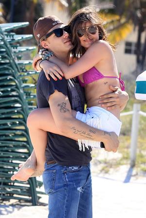 Lucy Hale and Ashley Benson photoshoot at the Bondo Bikini Shack on Miami Beach on March 24, 2012