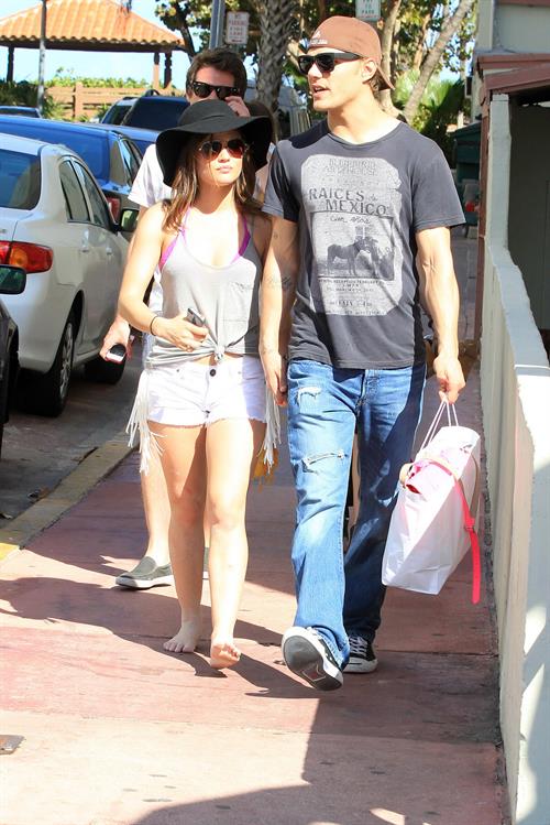 Lucy Hale and Ashley Benson photoshoot at the Bondo Bikini Shack on Miami Beach on March 24, 2012