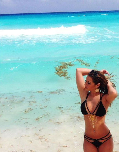 Elise Irvine in a bikini