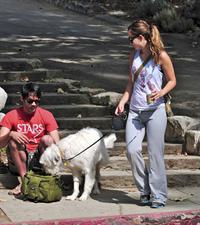 Olivia Wilde walking her dog in the Hollywood Hills on June 24, 2011