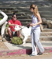 Olivia Wilde walking her dog in the Hollywood Hills on June 24, 2011