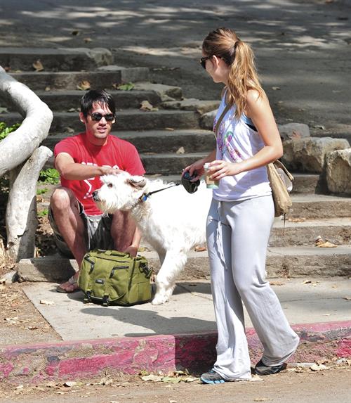Olivia Wilde walking her dog in the Hollywood Hills on June 24, 2011