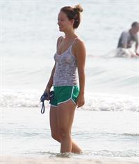Olivia Wilde - on the beach in Wilmington,North Carolina - August 18 2012
