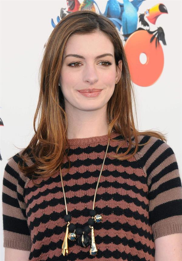 Anne Hathaway 20th Century Fox press day for Rio at Zanuck Theater January 28, 2011 