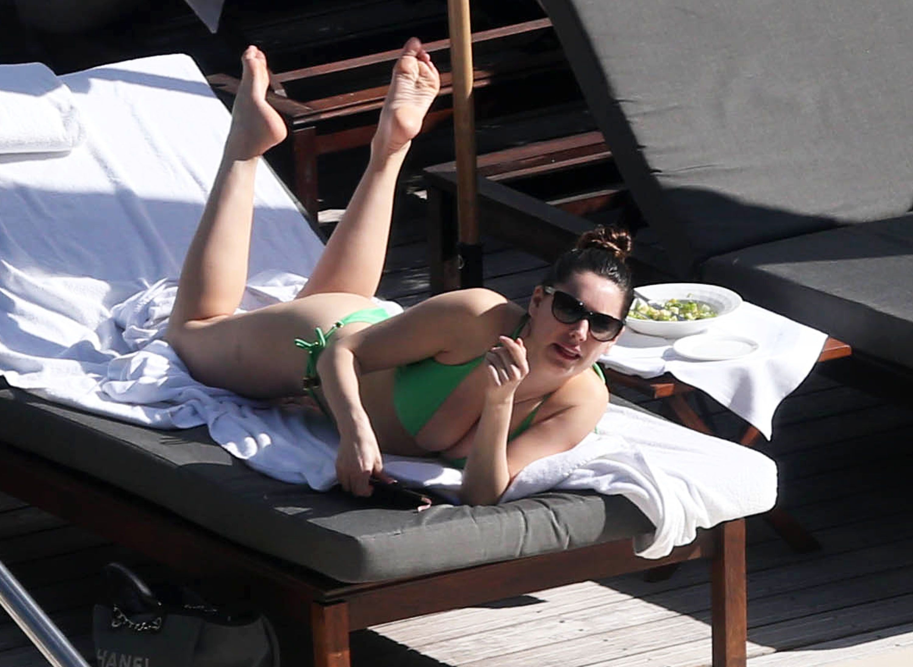 Kelly Brook bikini candids by the pool in Miami 2/1/13 