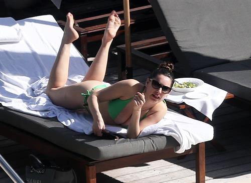 Kelly Brook bikini candids by the pool in Miami 2/1/13 