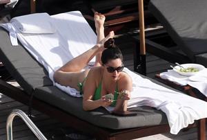 Kelly Brook bikini candids by the pool in Miami 2/1/13 
