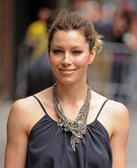 Jessica Biel visits the Late Show with David Letterman in New York City