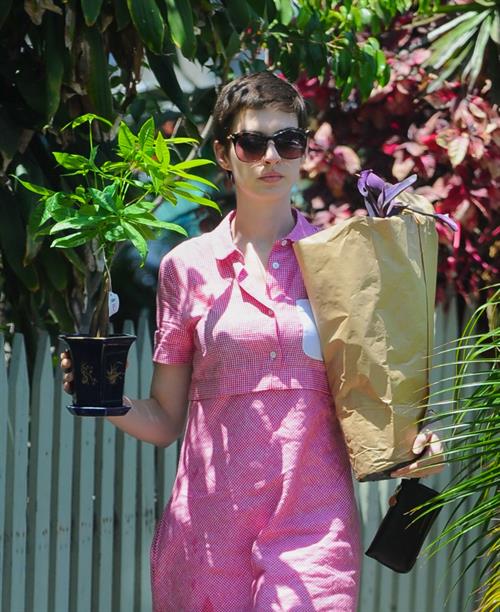 Anne Hathaway out about in Hollywood July 22, 2012 