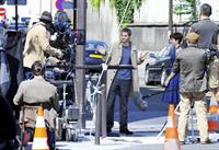 Anne Hathaway set of One Day in Paris August 31, 2013