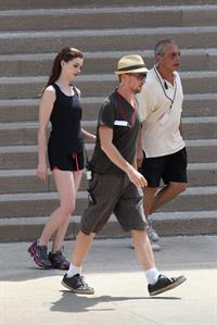 Anne Hathaway set of the Dark Knight Rises in Pittsburgh 4-8-2011