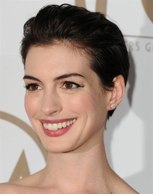Anne Hathaway 24th Annual Producers Guild Awards at The Beverly Hilton Hotel in Beverly Hills January 26-2013 