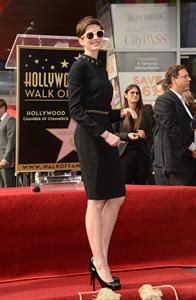 Anne Hathaway attends the Hugh Jackman Hollywood Walk Of Fame Ceremony in Hollywood December 13-2012 