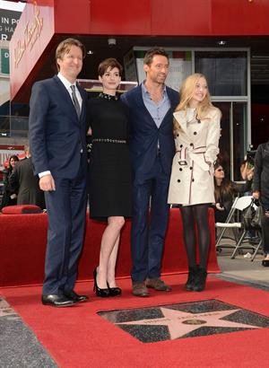 Anne Hathaway attends the Hugh Jackman Hollywood Walk Of Fame Ceremony in Hollywood December 13-2012 