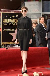 Anne Hathaway attends the Hugh Jackman Hollywood Walk Of Fame Ceremony in Hollywood December 13-2012 