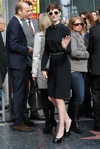 Anne Hathaway attends the Hugh Jackman Hollywood Walk Of Fame Ceremony in Hollywood December 13-2012 