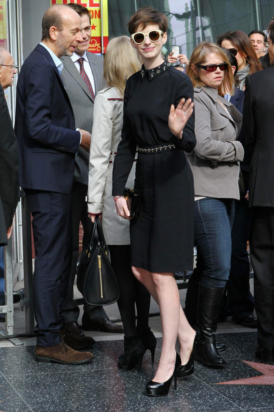 Anne Hathaway attends the Hugh Jackman Hollywood Walk Of Fame Ceremony in Hollywood December 13-2012 