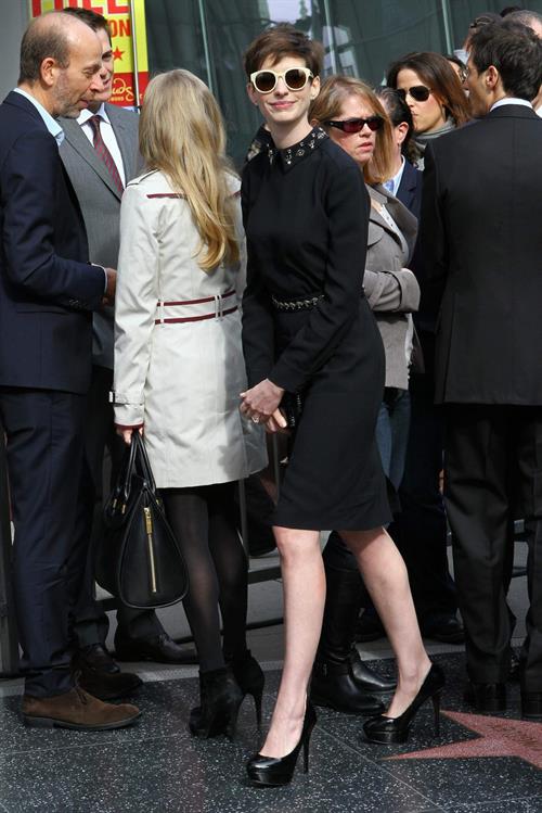 Anne Hathaway Pictures Anne Hathaway attends the Hugh Jackman Hollywood Walk Of Fame Ceremony in Hollywood December 13-2012