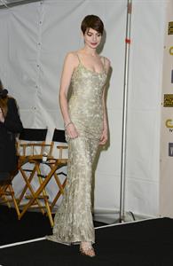 Anne Hathaway attends the Critics' Choice Movie Awards 2013 with Skinnygirl Cocktails at Barkar Hangar
