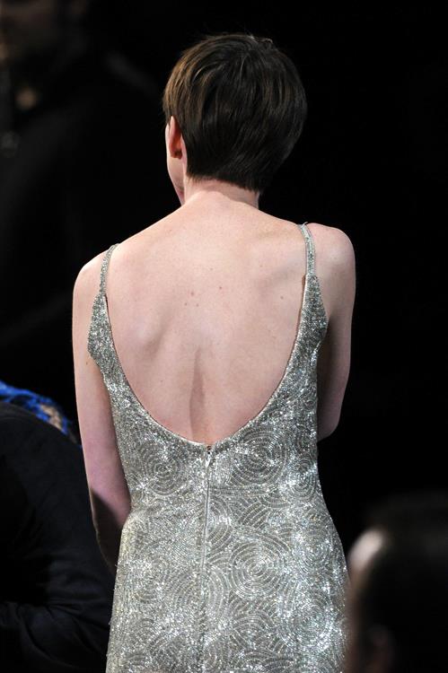 Anne Hathaway attends the Critics' Choice Movie Awards 2013 with Skinnygirl Cocktails at Barkar Hangar