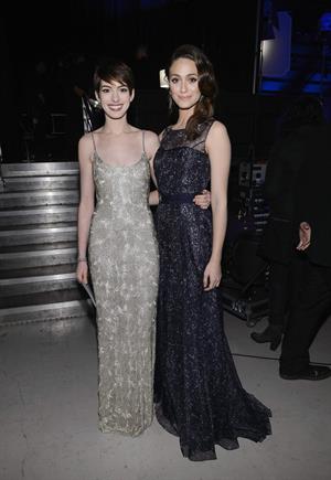 Anne Hathaway attends the Critics' Choice Movie Awards 2013 with Skinnygirl Cocktails at Barkar Hangar