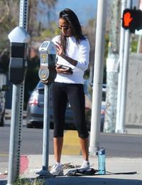 Zoe Saldana arriving at a gym in West Hollywod January 15-2013 