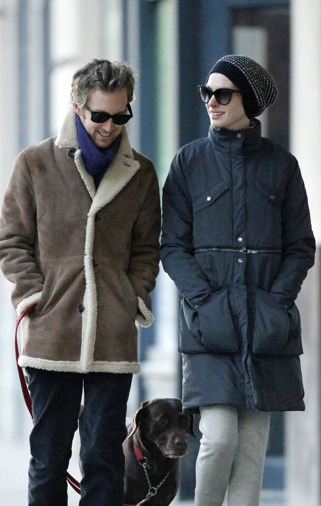 Anne Hathaway - out for a walk in NYC 1/8/13  
