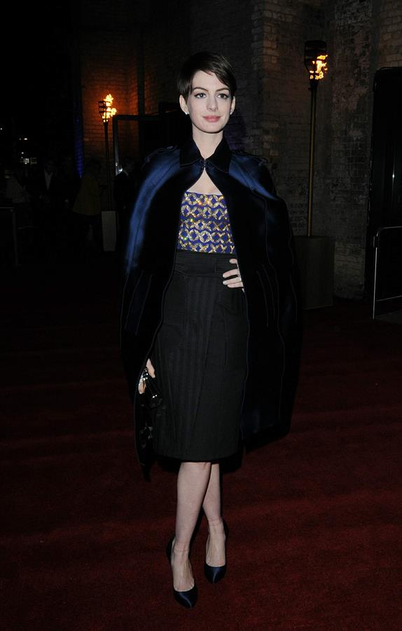 After the Les Miserables premiere, Anne Hathaway at the after-party for the movie at The Roundhouse in Camden, London UK.