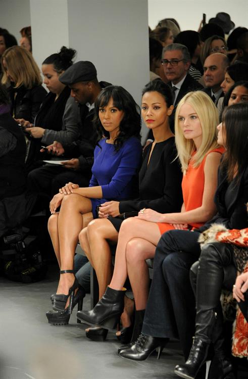 Zoe Saldana leaving the Calvin Klein fashion show - February 17, 2011 