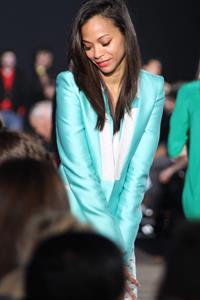 Zoe Saldana Prabal Gurung Fall 2012 Collection show February 11, 2012 in New York City 