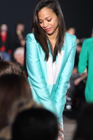 Zoe Saldana Prabal Gurung Fall 2012 Collection show February 11, 2012 in New York City 