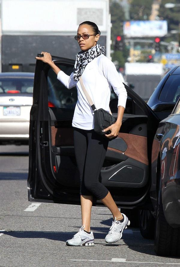 Zoe Saldana out in Beverly Hills, Los Angeles January 3-2012 