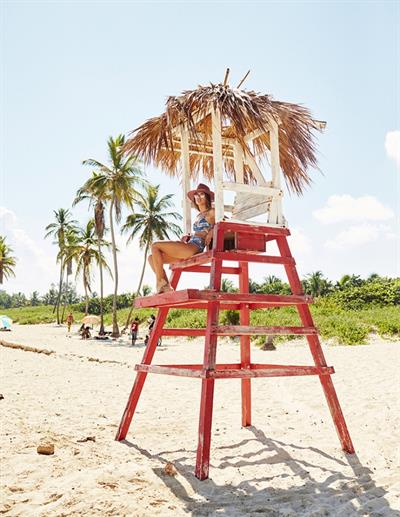 Rachel Barnes in a bikini