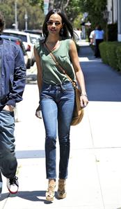 Zoe Saldana leaves a meeting in Beverly Hills April 27-2011 