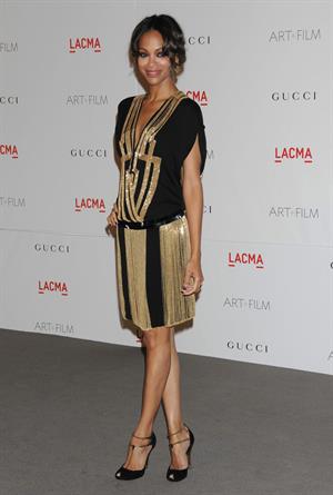 Zoe Saldana at LACMA's Art And Film Gala Honoring Clint Eastwood And John Baldessari in Los Angeles 2011.11.05