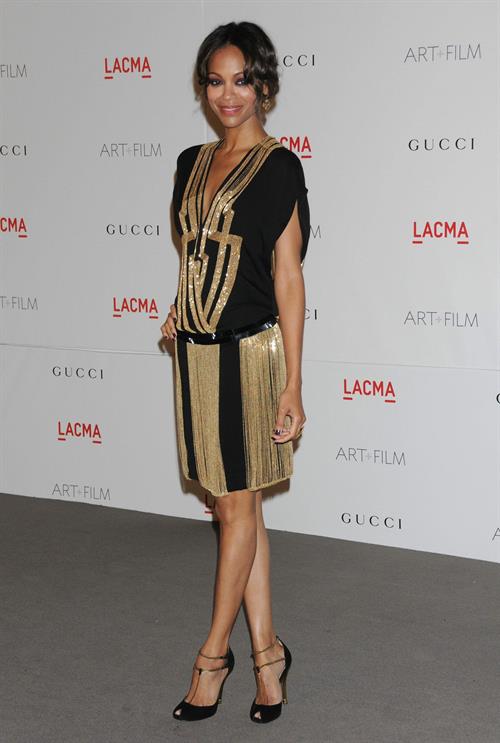 Zoe Saldana at LACMA's Art And Film Gala Honoring Clint Eastwood And John Baldessari in Los Angeles 2011.11.05