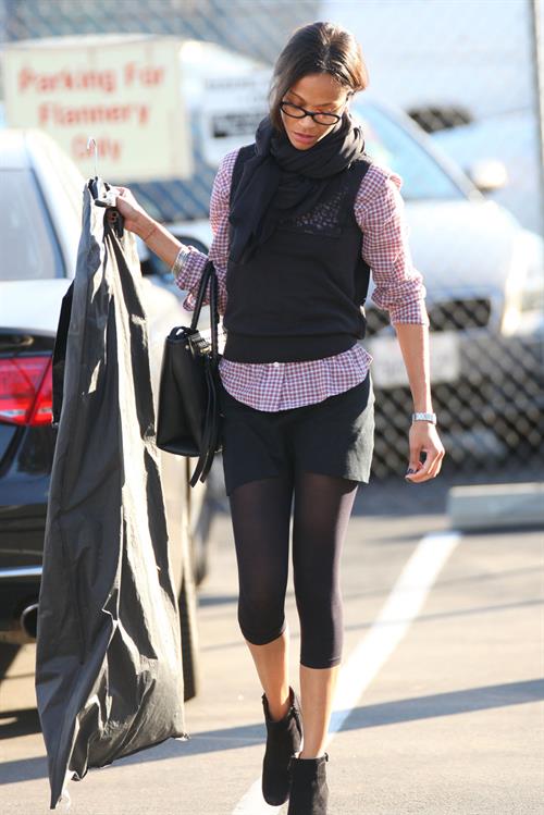 Zoe Saldana shops at Chanel in Beverly Hills December 5, 2012