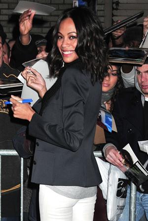 Zoe Salanda at The Letterman Show