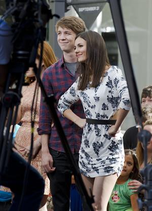 Victoria Justice set of Extra at the Grove in LA 10/26/12
