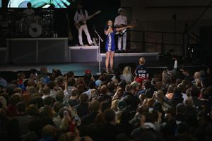 Katy Perry performs at a campaign rally for President Obama in Milwaukee 11/3/12