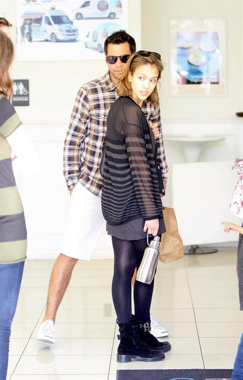 Jessica Alba at Coldwater Park and Famous Cupcakes in Beverly Hills