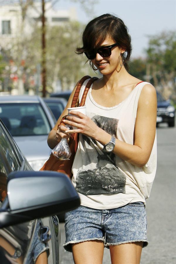 Jessica Alba leaving Caffe Luxxe in Brentwood on March 20, 2010 