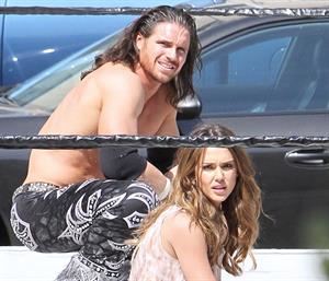 Jessica Alba wrestling in Los Angeles 09-04-12 