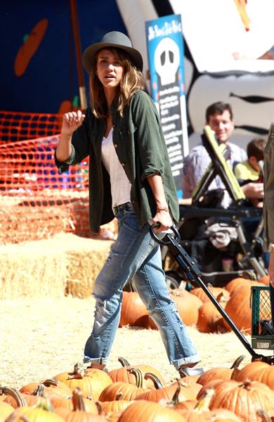 Jessica Alba – at Mr Bones Pumpkin Patch 10/12/13  