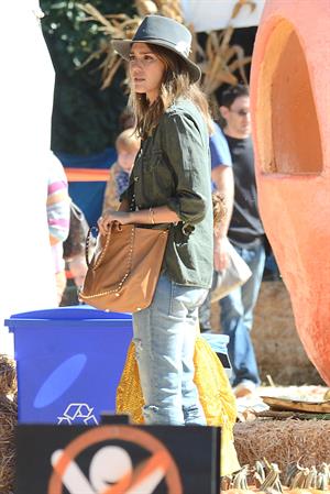 Jessica Alba – at Mr Bones Pumpkin Patch 10/12/13  
