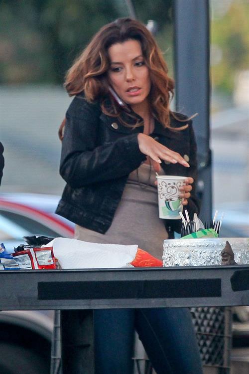 Eva Longoria – “Any Day” set candids in LA 11/4/13  